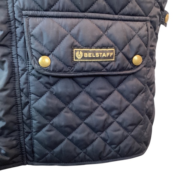 Belstaff Reversible Mens XL Quilted Snap Front Vest Navy - Picture 10 of 16